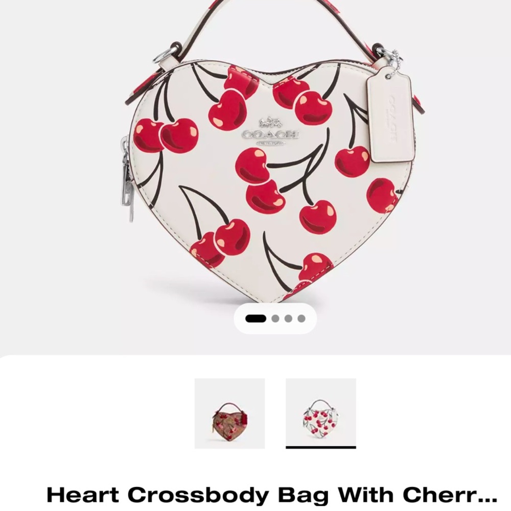 Coach Cherry Print White and Red Crossbody Bag